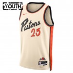 Maillot NBA Detroit Pistons Jaden Ivey Nike 2024-25 City Edition Blanc Swingman - Enfant